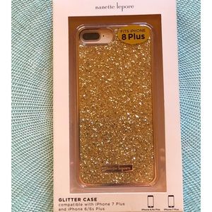 Nanette Lepore Gold Glitter iPhone Case